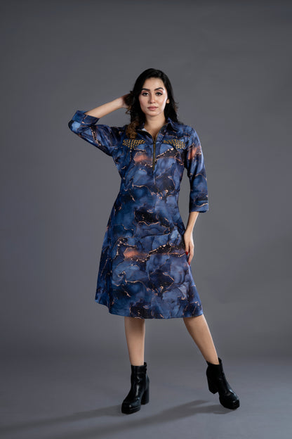 THEJACQUARD BLUE DRESS
