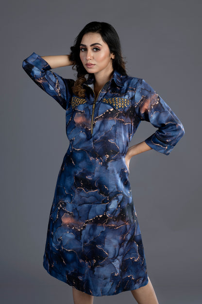 THEJACQUARD BLUE DRESS