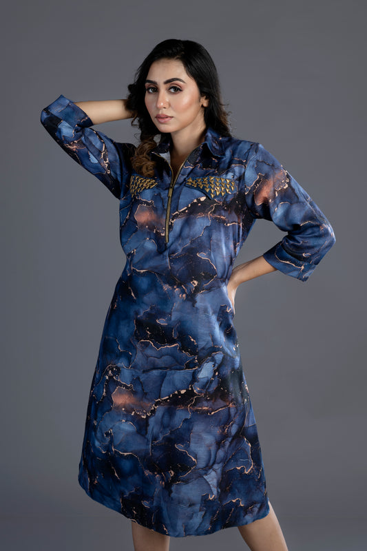 THEJACQUARD BLUE DRESS