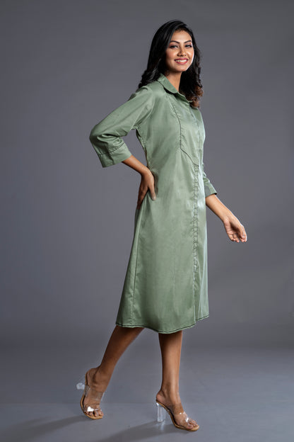 OLIVE-GREEN DRESS