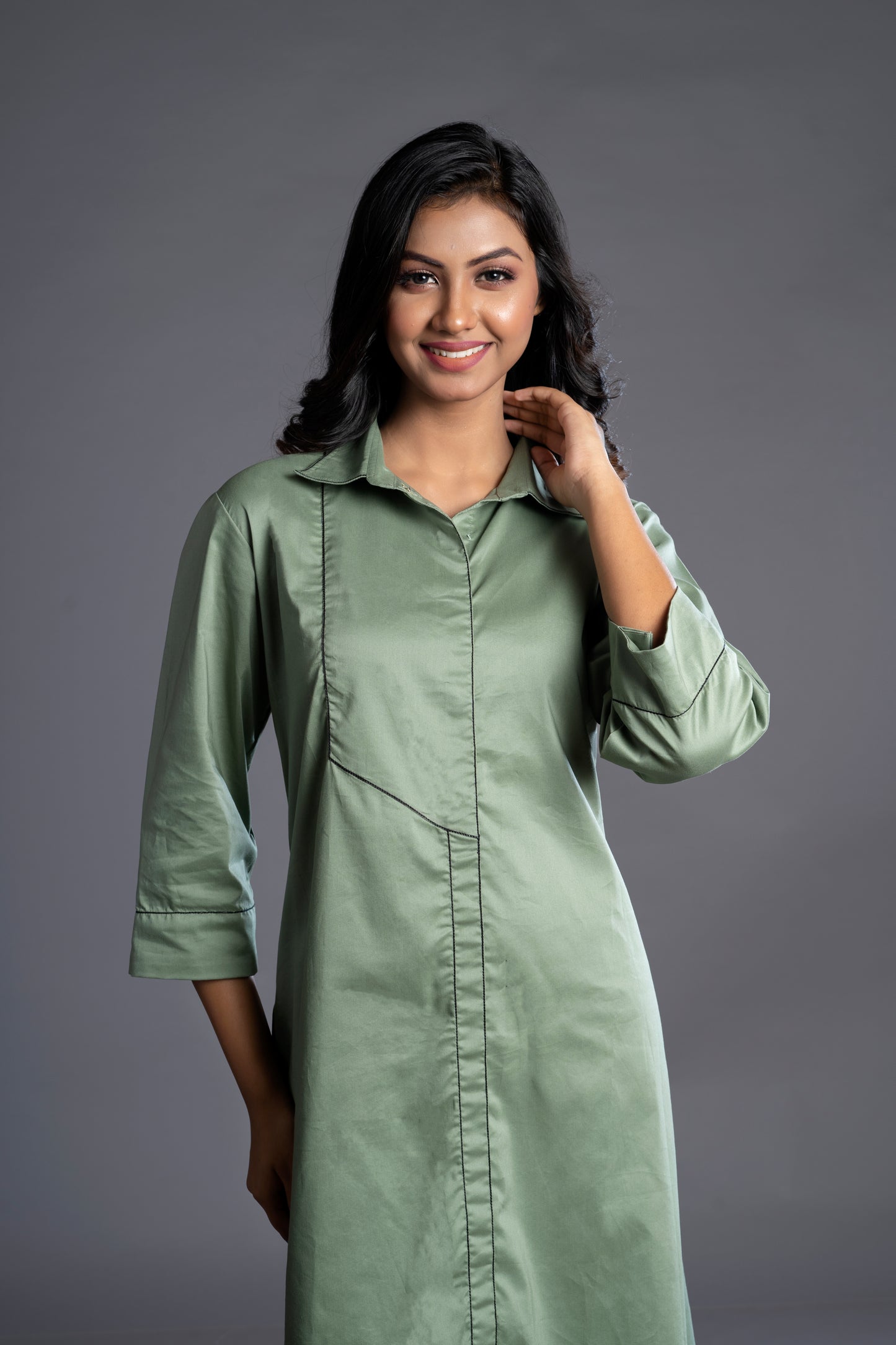 OLIVE-GREEN DRESS